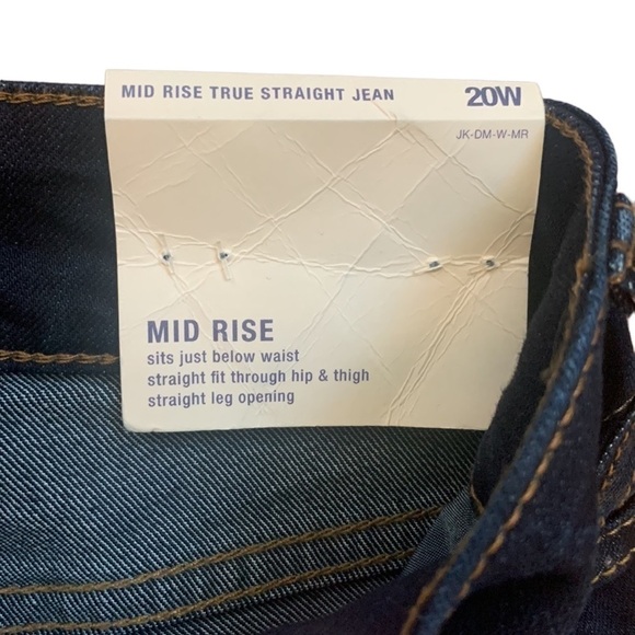 Lands End Midrise Dark Rinse Straight Leg Jean NWT Size 20W - Picture 3 of 8